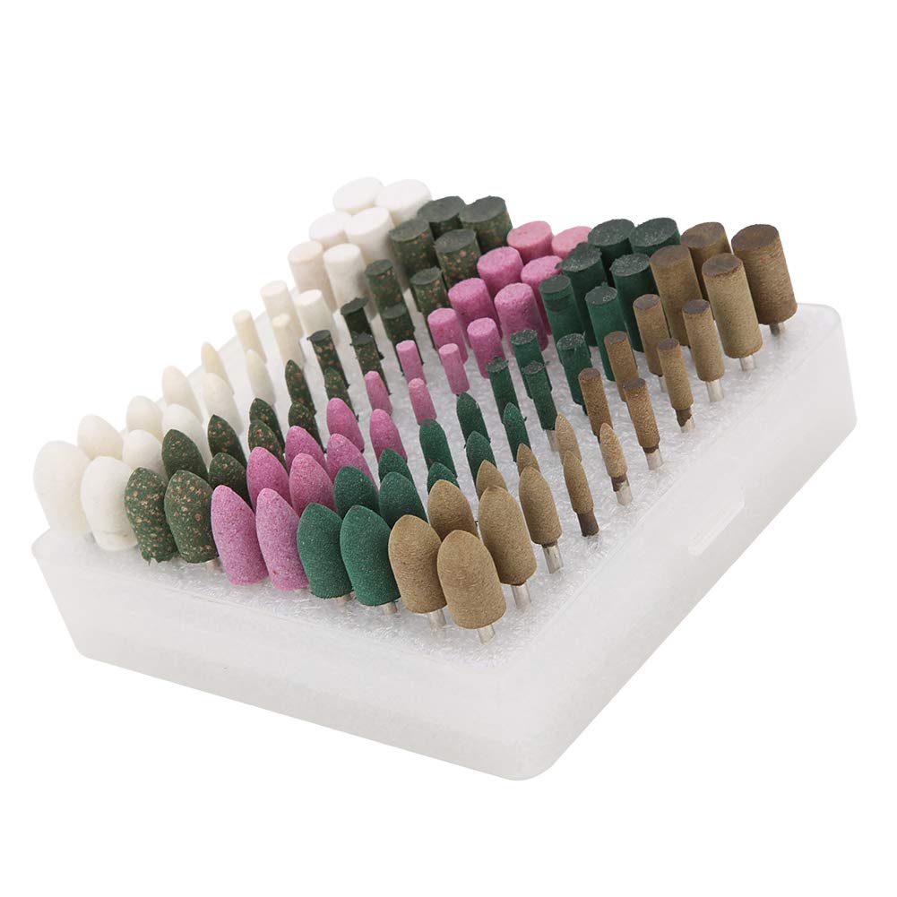 100Pcs Red Corundum Grinding Heads for Metal Wheel Electric Sanding, Includes Variety of Wheels for Multi Purpose Sanding, Polishing and Grinding, Suitable for All Kinds