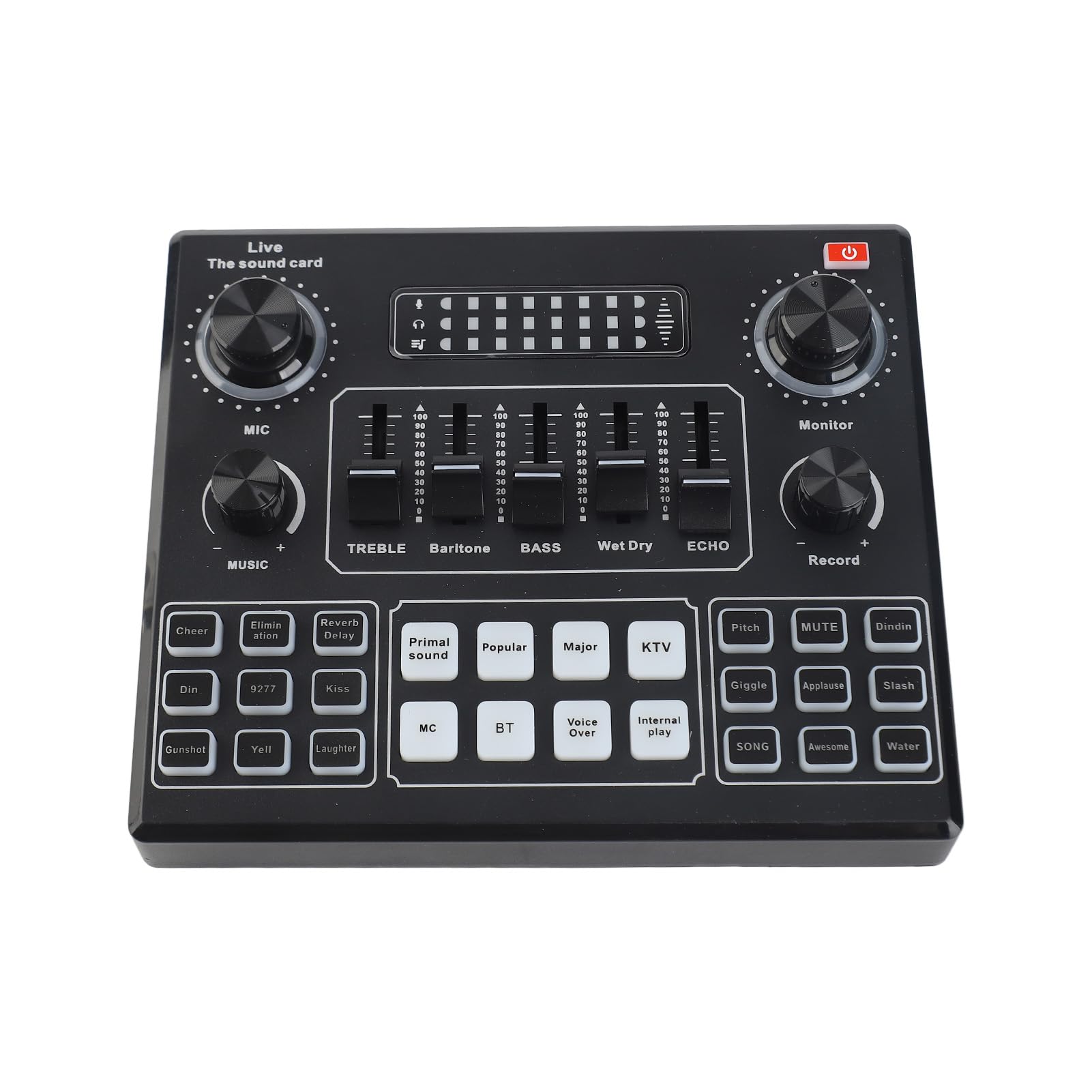 SEAFRONT Tarjeta de Sonido Inteligente y Kit de Micrófono, Micrófono de Suspensión de Acero ABS con Chip de Audio DSP, Admite Canto en Vivo y Monitoreo en Tiempo Real para Podcasters Streamers (BLACK)
