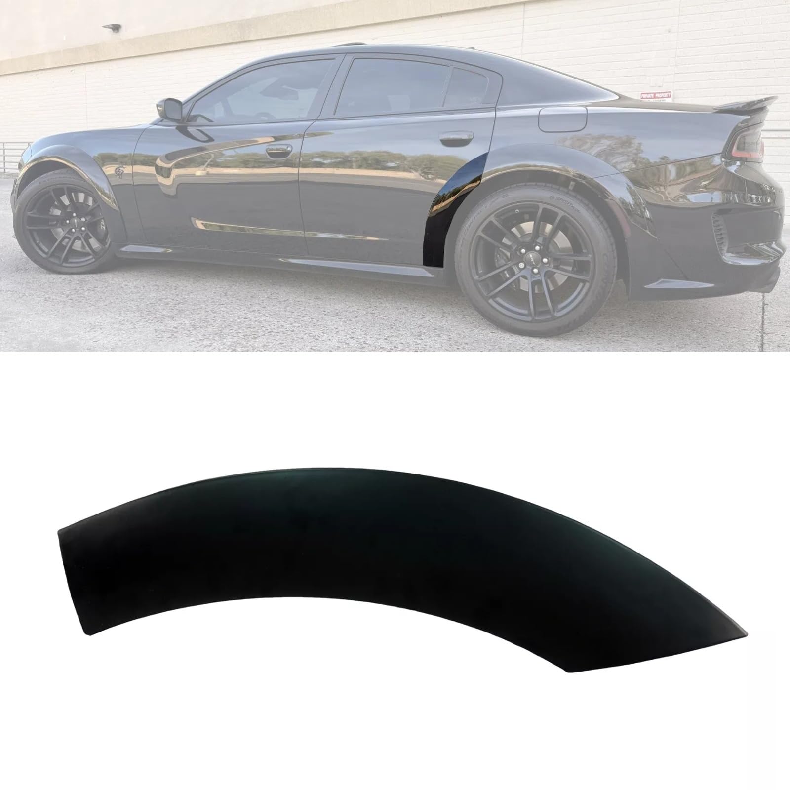 Rear Fender Flares Molding Trim Compatible with Dodge Charger SRT Widebody 2020 2021 2022 2023 Replacement (Matte Black,Rear Left Arch Trim)