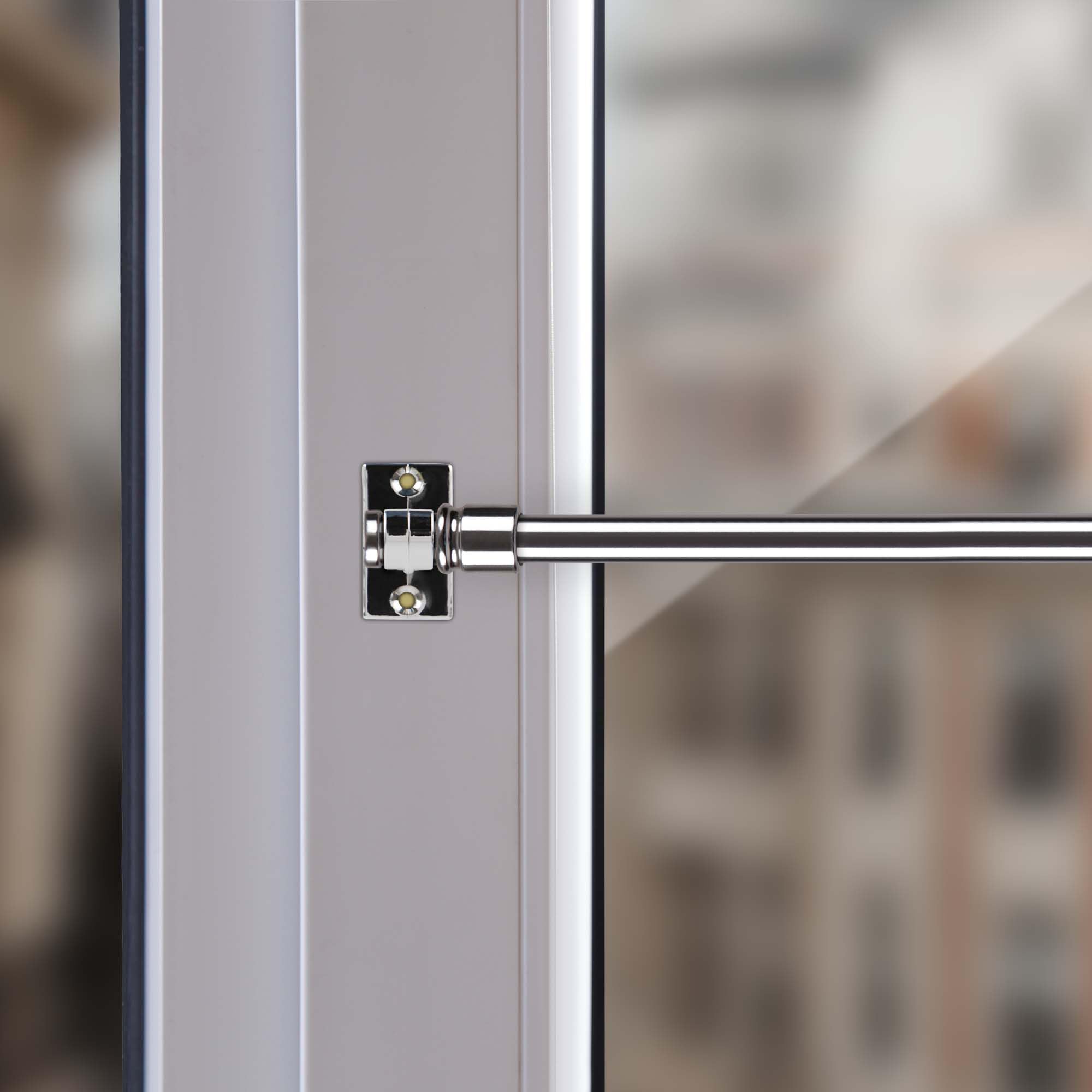 Cafe House Rod with Clamp Brackets (Silver Chrome/75-125cm), Extendable Curtain Rod 50 to 225cm Length for Bistro Curtains, Lightweight Curtains โ image 1