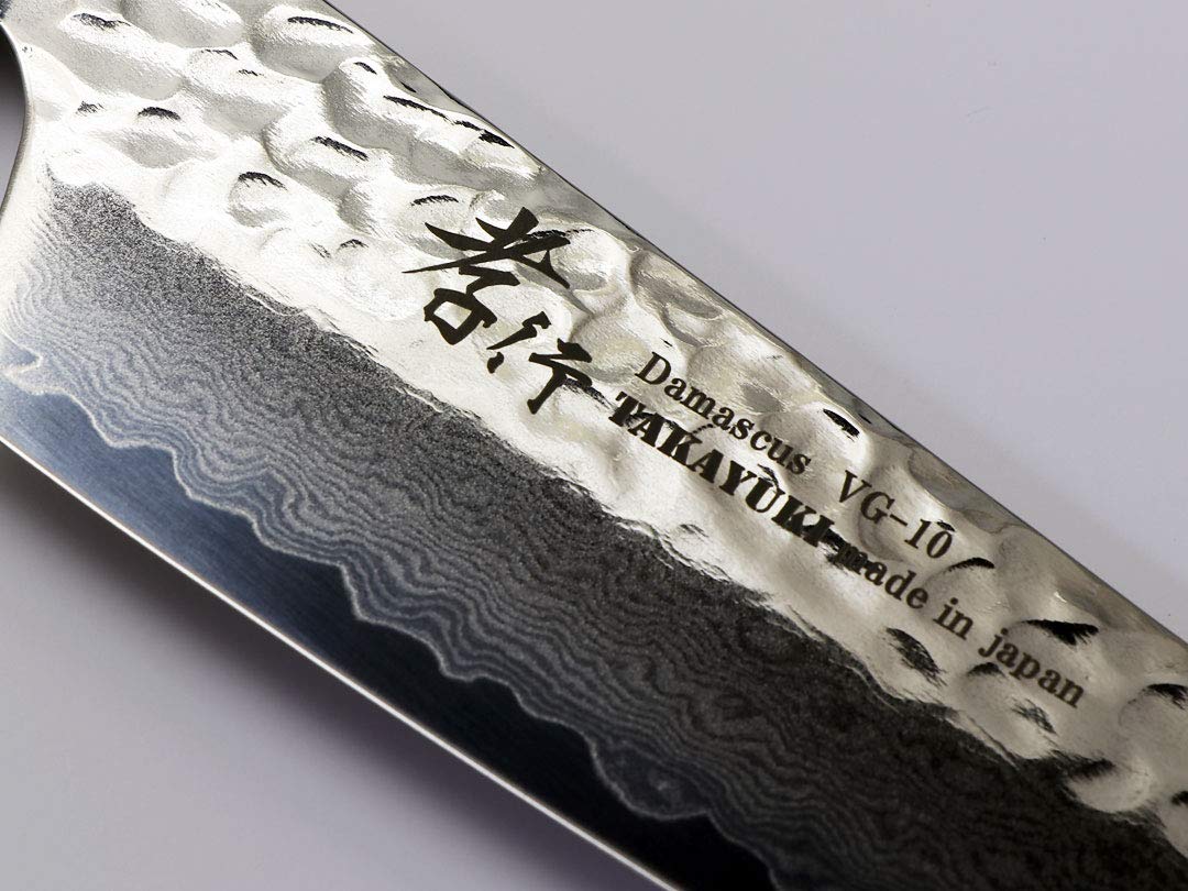 Amazon.co.jp: V金10号割込 33層槌目ダマスカス 和式剣型三徳 160mm