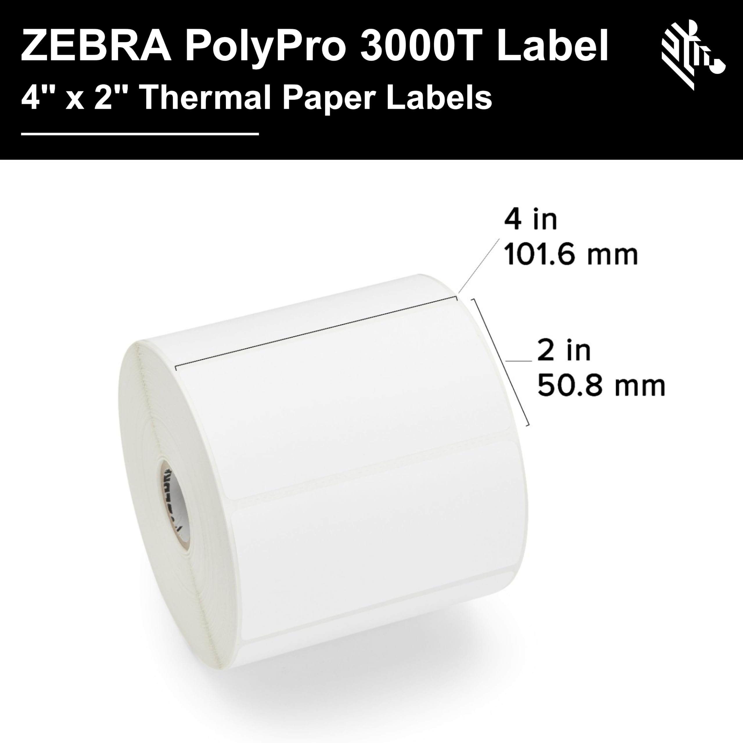 Amazon.com: Zebra 4 x 2 in Thermal Transfer Polypropylene Labels