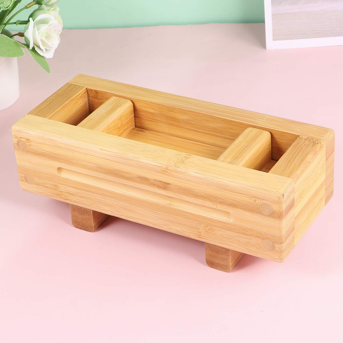 Cabilock Sushi Press Maker Rectangular Wooden Oshizushi Box Sushi Mold Oshizushihako Japanese Sushi Nigiri Maker Mold DIY Tool