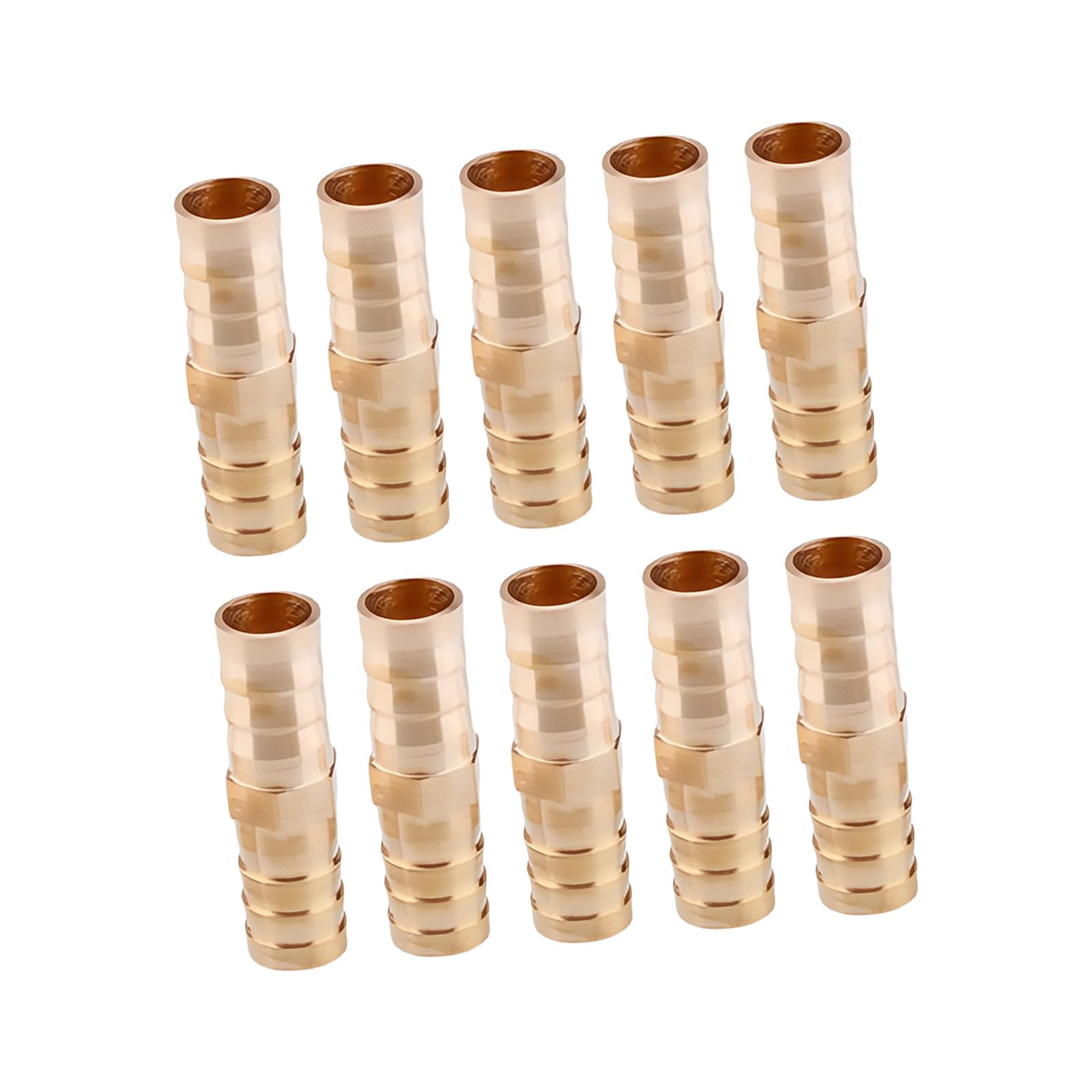 Msioytog 12Mm 10Pcs Brass Barbed Hose Connectors Repair Barbed Fittings For High Temperature & Erosion Resistant Plumbing Repairs Brass Plumbing Repair Couplings