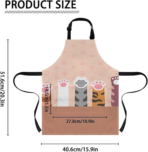 Vista 14 de doginthehole Delantal para niños con bolsillo para niños y niñas, delantales de chef ajustables con 2 bolsillos para cocinar, pintar