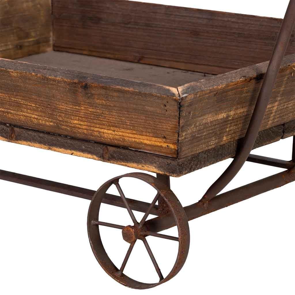 WANDERLUST DECO Carro Expositor de Madera y Metal 65x35.5x31.5h cm