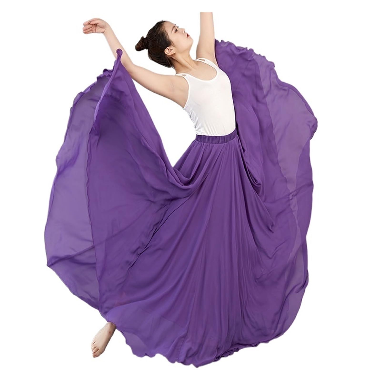 Falda De Gasa 360/540/720 Grados For Ballet, Danza Del Vientre, Faldas Largas For Mujer, Ropa Práctica For Bailarinas, Baile Surtida