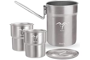 Stainless Steel Camping Pot with Lid and Handle