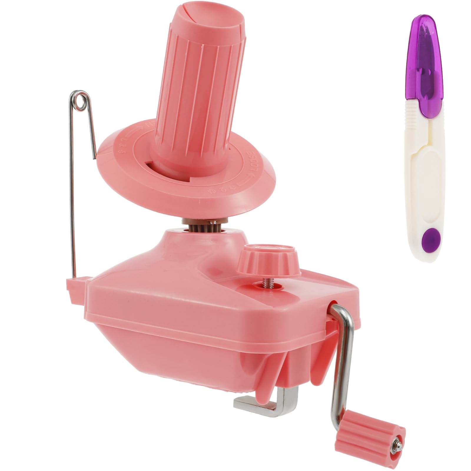 kjcbkcb Yarn Winder, Hand Operated Yarn Ball Winder with Scissors, Low Noise Yarn Ball Spinner, Lightweight Yarn Cake Winder, Easy-to-Install Yarn Winder Tool for Knitting Yarn
