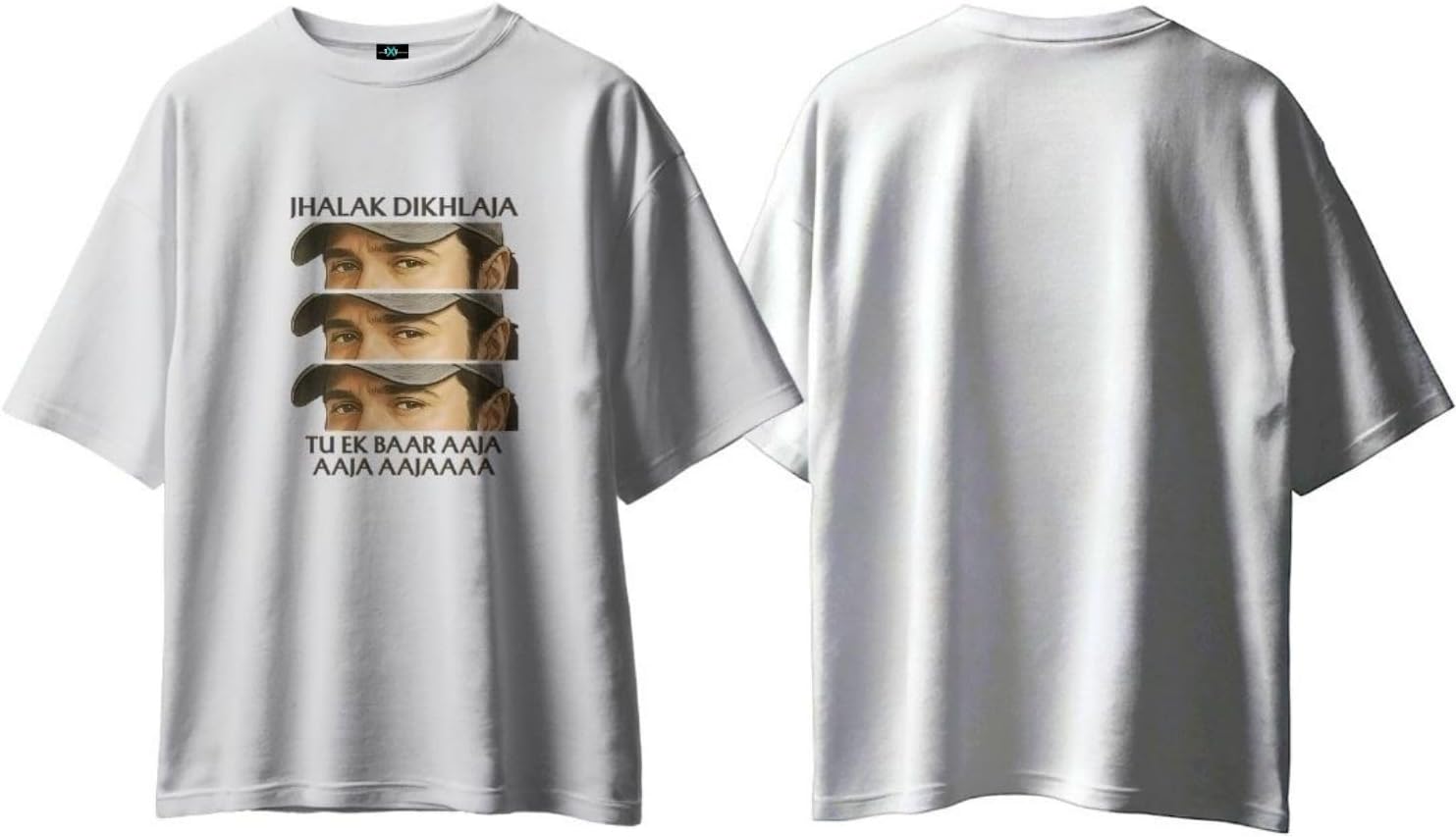Graphic Print T-Shirt, Oversized Fit, Bollywood Movie Quote Design Jhalak dikhala ja, Himesh reshamiya