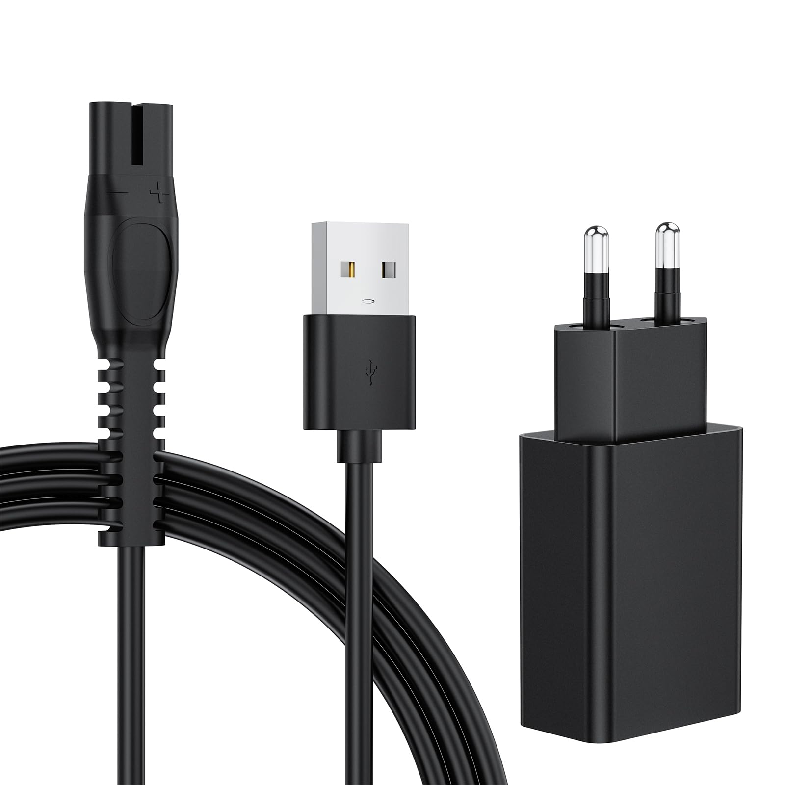 5V Afeitadora Cable Cargador Compatible con Philips Norelco OneBlade Maquinilla de Afeitar Eléctrica Barba Trimmer para Hombres QP2724 QP2834 MG5910 MG7910 MG9510 PQ888 PQ889 Recambio USB Power