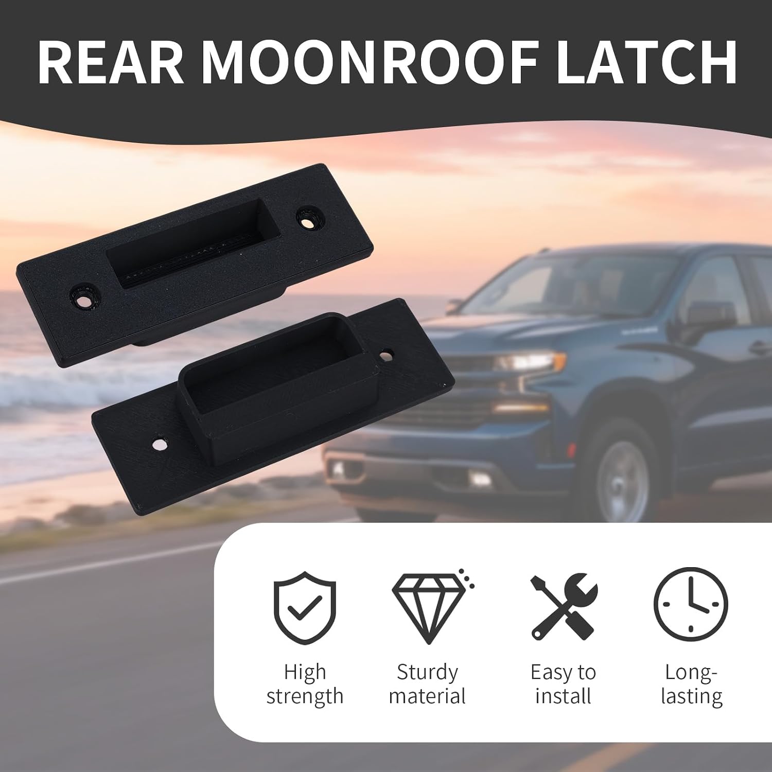 Rear Moonroof Latch, 84900118 Rear Sunroof Latch Sun Roof Retainer with Screws Compatible with Traverse Enclave Acadia Rev 0