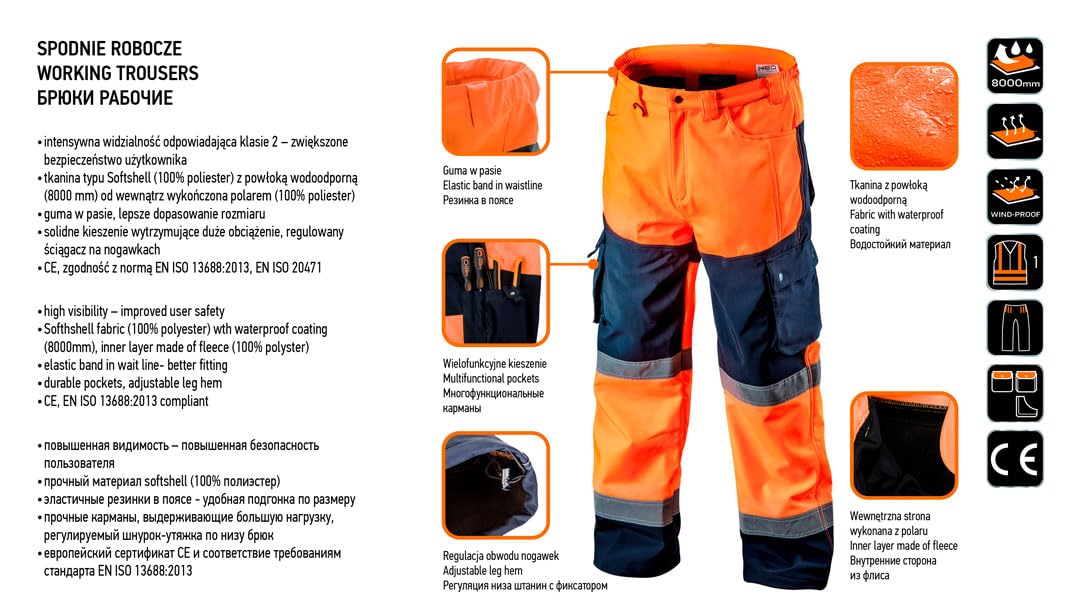 NEO TOOLS Spodnie robocze Mężczyźni x
