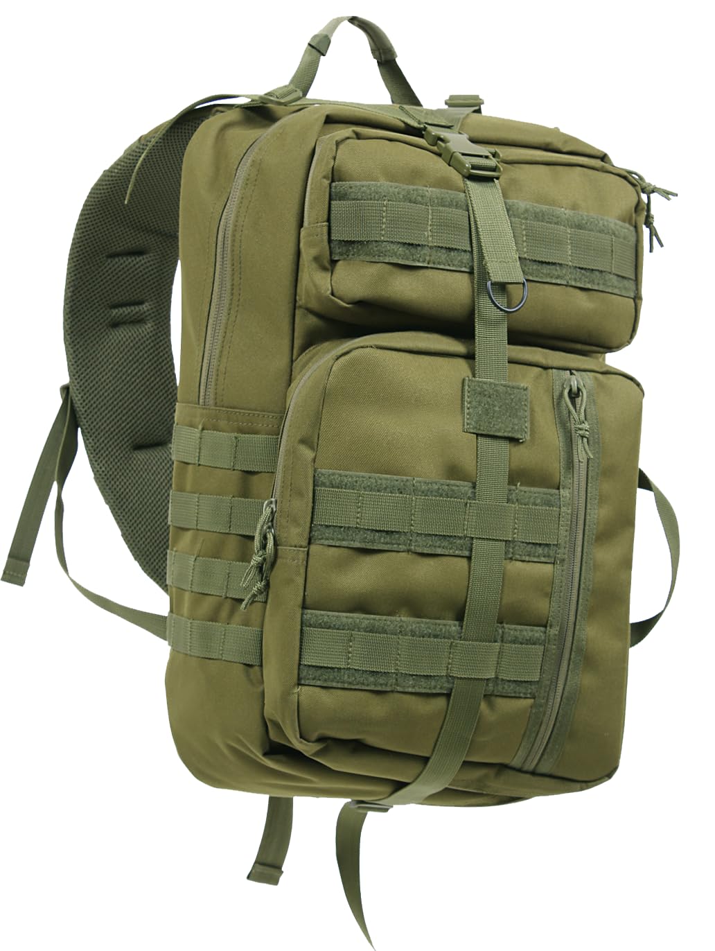 Sac à dos tactique 40L noir en polyester 600D avec 4 compartiments spacieux