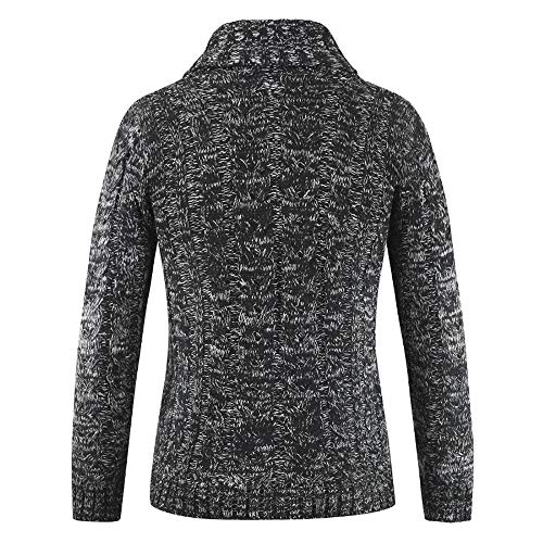 Realdo Mens Sweater Jacket Clearance, Autumn Winter Long Sleeve Button Down Pocket Knitwear Fit Fleece Coat(Large,Grey)