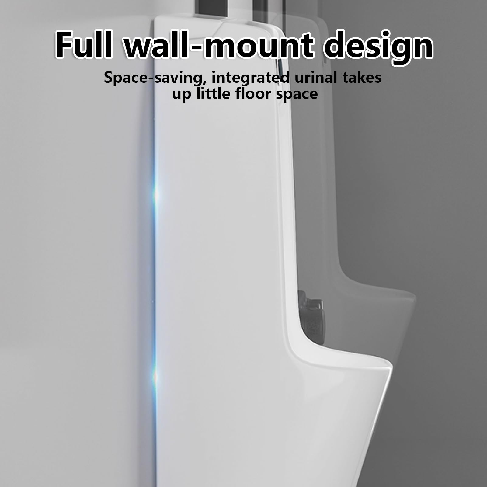 Orinatoio Commerciale con Scarico, Orinatoio Maschile in Ceramica A Parete con Sensore Intelligente, Salvaspazio(White)
