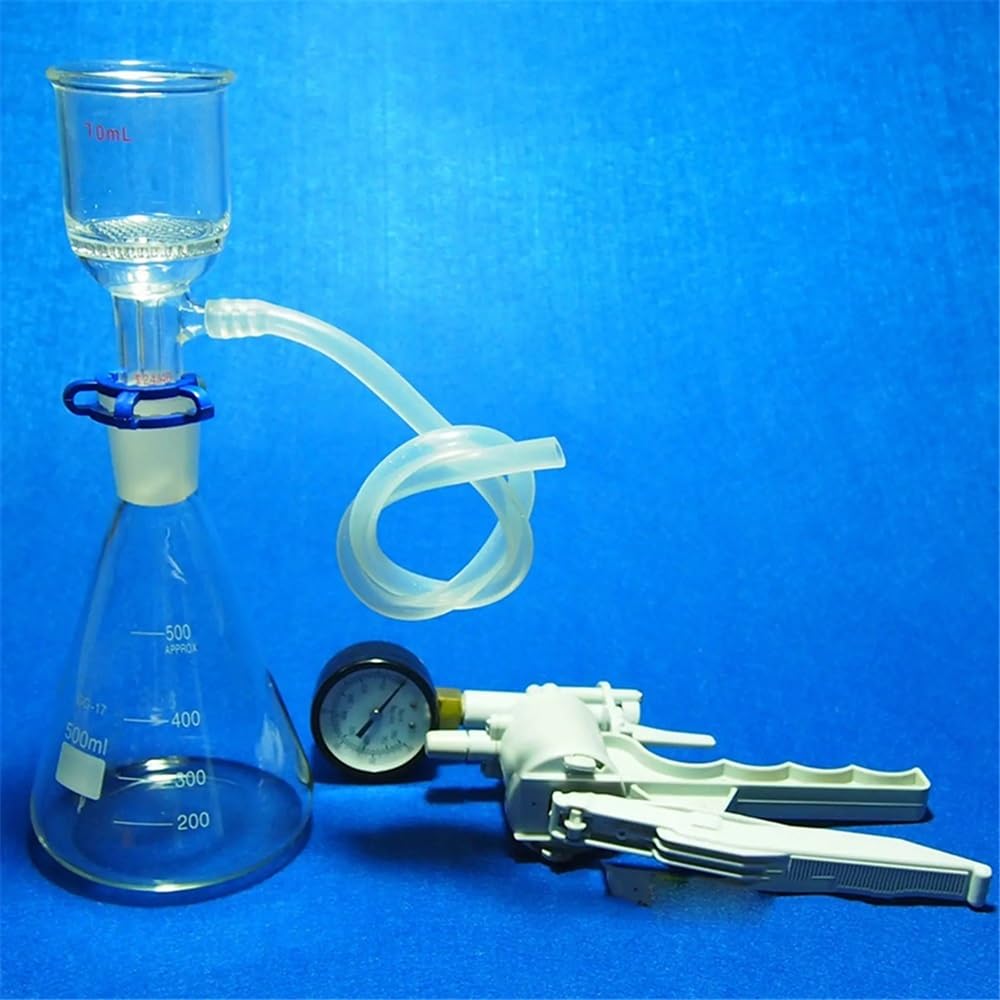 Szklana kolba z lejkiem 47 mm i urządzeniem ssącym 500 ml pompa próżniowa Sprzęt laboratoryjny