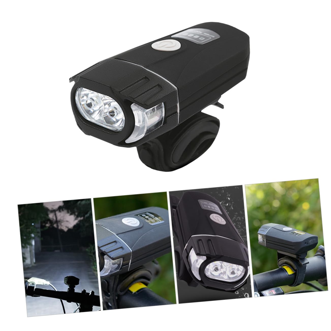 VICASKY 1Pc USB Rechargeable Bike Headlight Front Light with Battery Glare LED for Night Riding for Cycling and