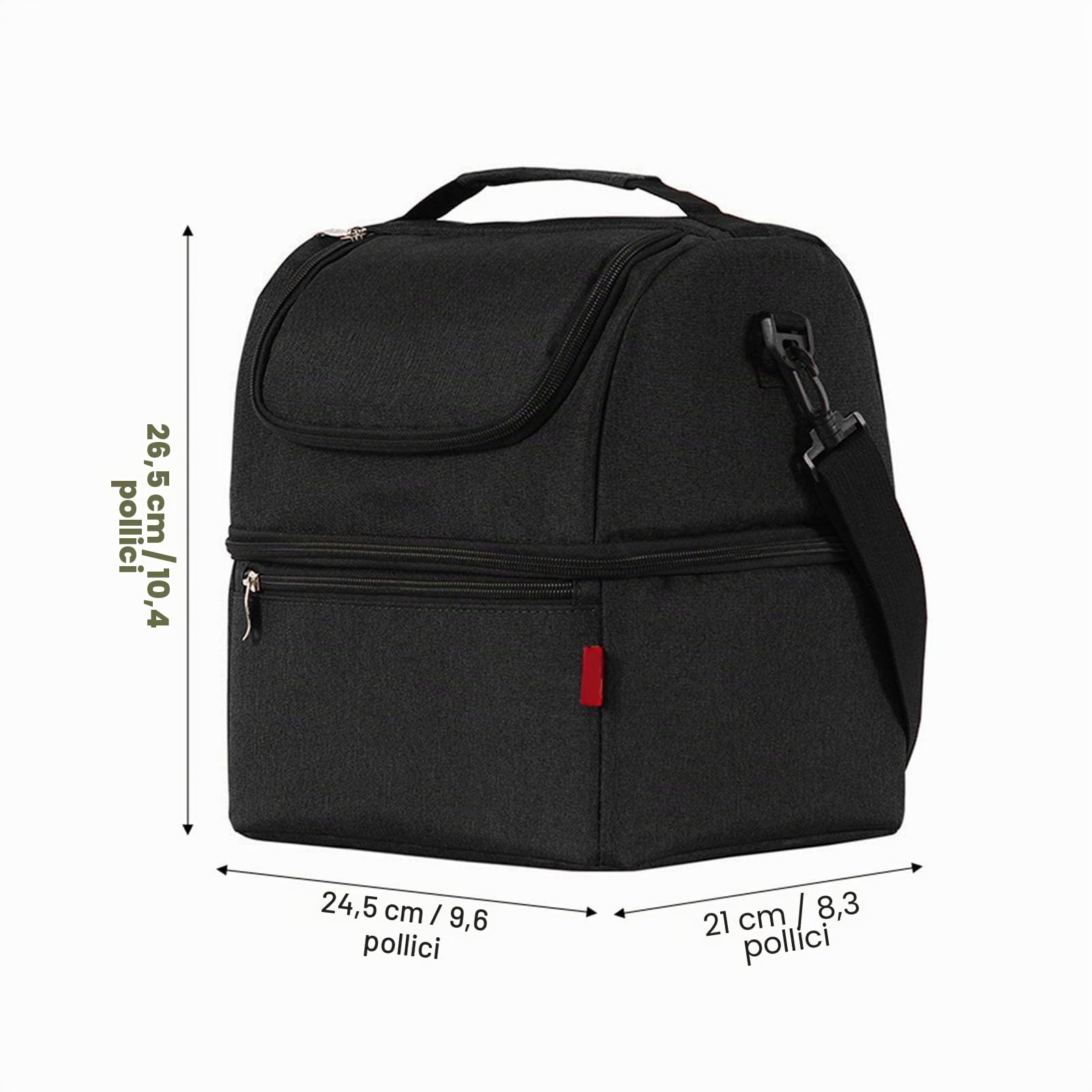 Wakects Borsa Termica Isolata a Doppio Strato, Impermeabile, con Tracolla, per Pranzo Campeggio BBQ Picnic, Uomo Donna