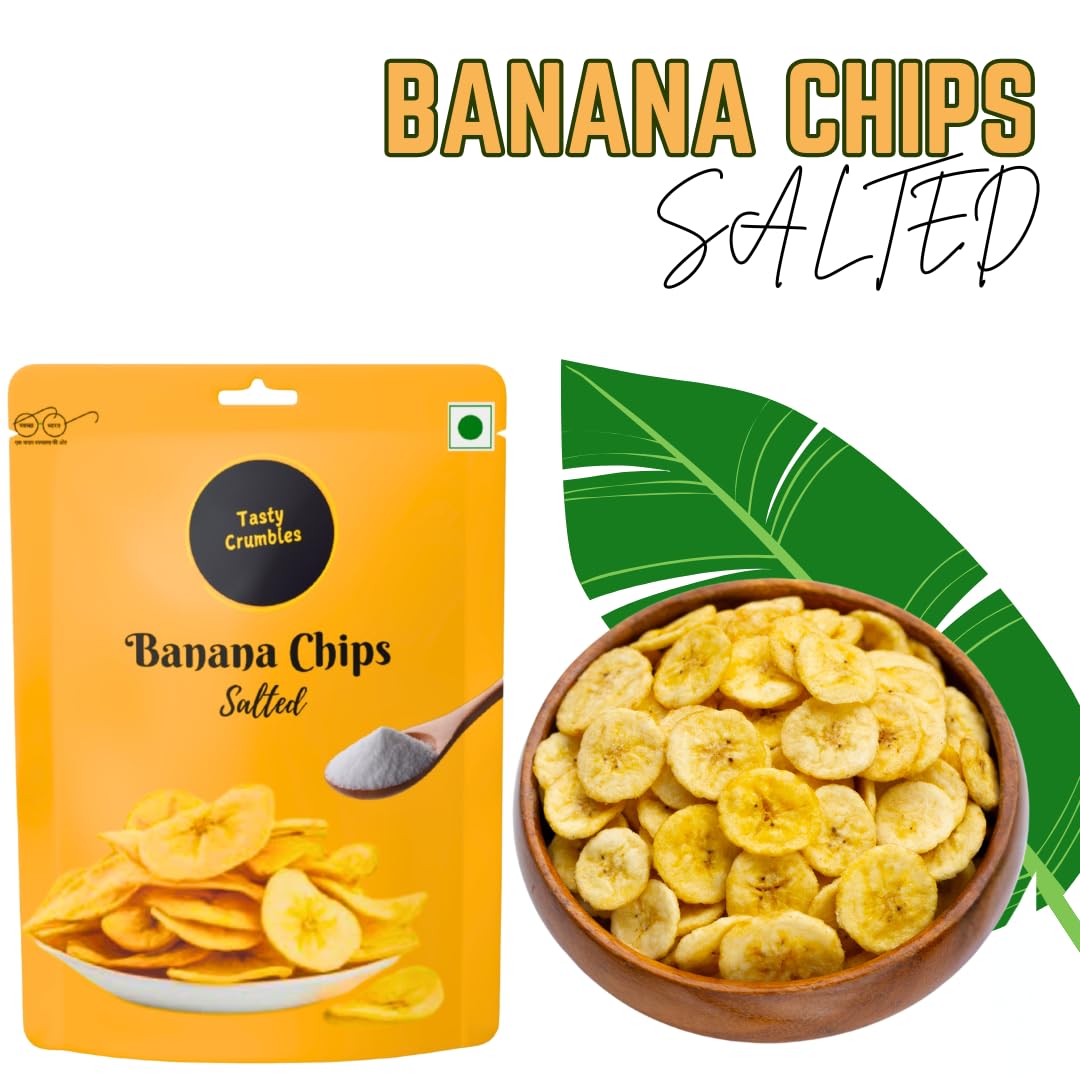 Tasty Crumbles Banana Chips, Salted and Cheese Flavoured Combo, 400g, Pack of 2(Each 200g) 1