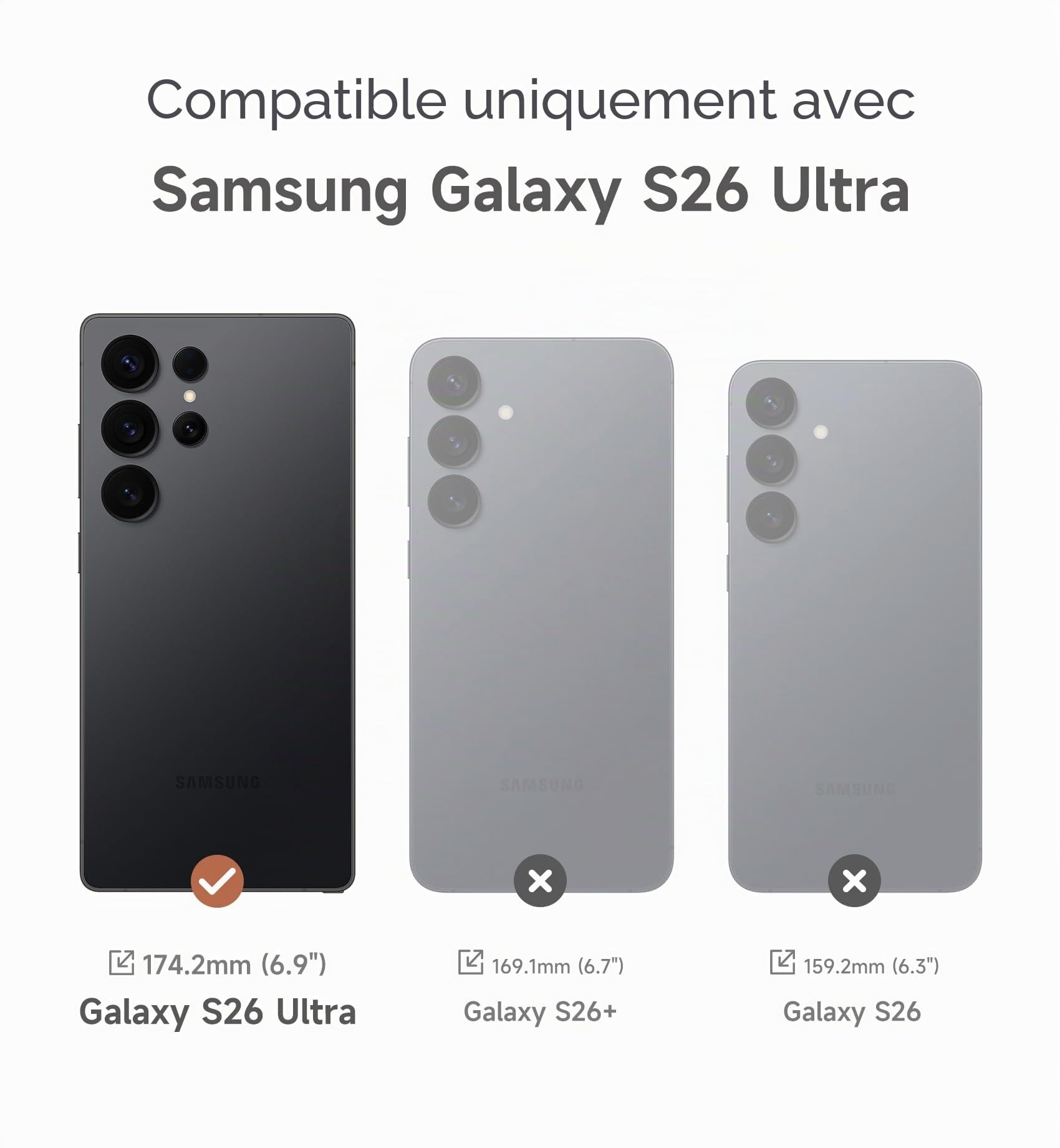 SURITCH Magnétique Coque Compatible avec Samsung Galaxy S26 Ultra avec Couvercle de Caméra et Support Métallique Résistante aux Chocs Housse de Protection-Noir