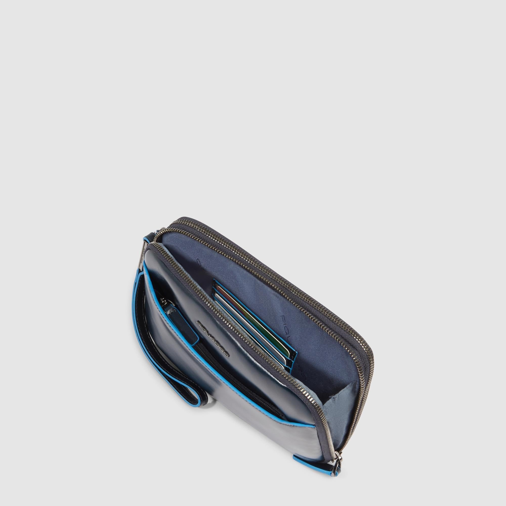 PIQUADRO Pochette uomo a tre scomparti | Cinturino da polso, Protezione antifrode, Tasche interne, Ufficio, Trasferte