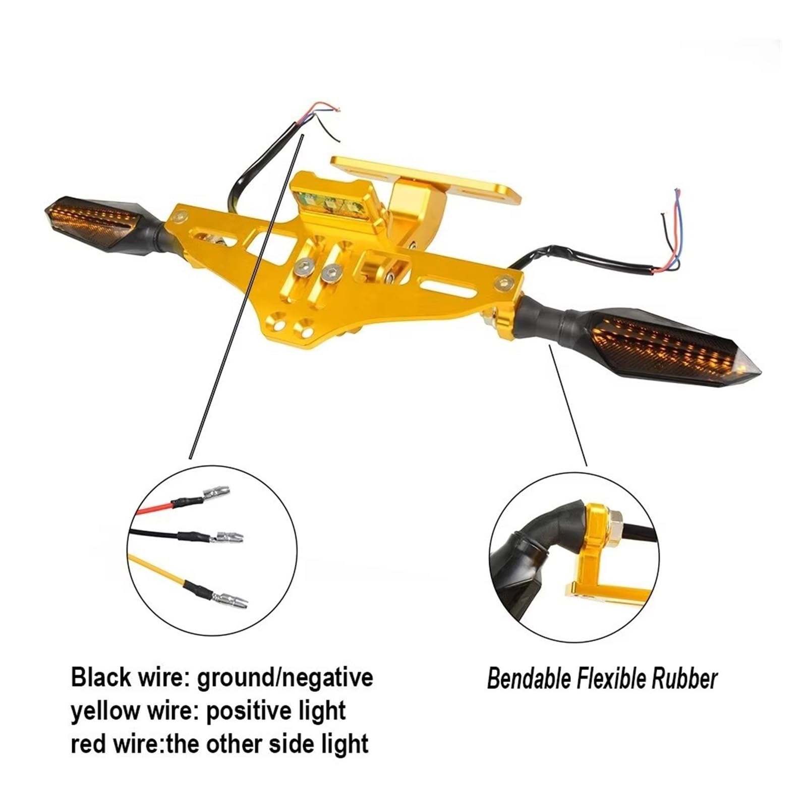 Portatarga per moto Per Hornet 900 600 CB600F CB 600F 1998-2014 Telaio Porta Targa Posteriore Per Moto Con Indicatore Di Direzione Porta Targa Moto(Orange)