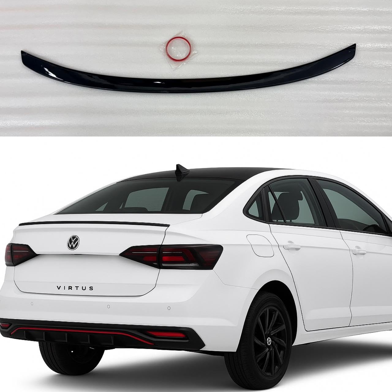 Glossy Black Virtus OEM Spoiler Car RearTrunk Wing Car Exterior Accessories Boot Lid Spoiler Lip Protector for Virtus-image-16
