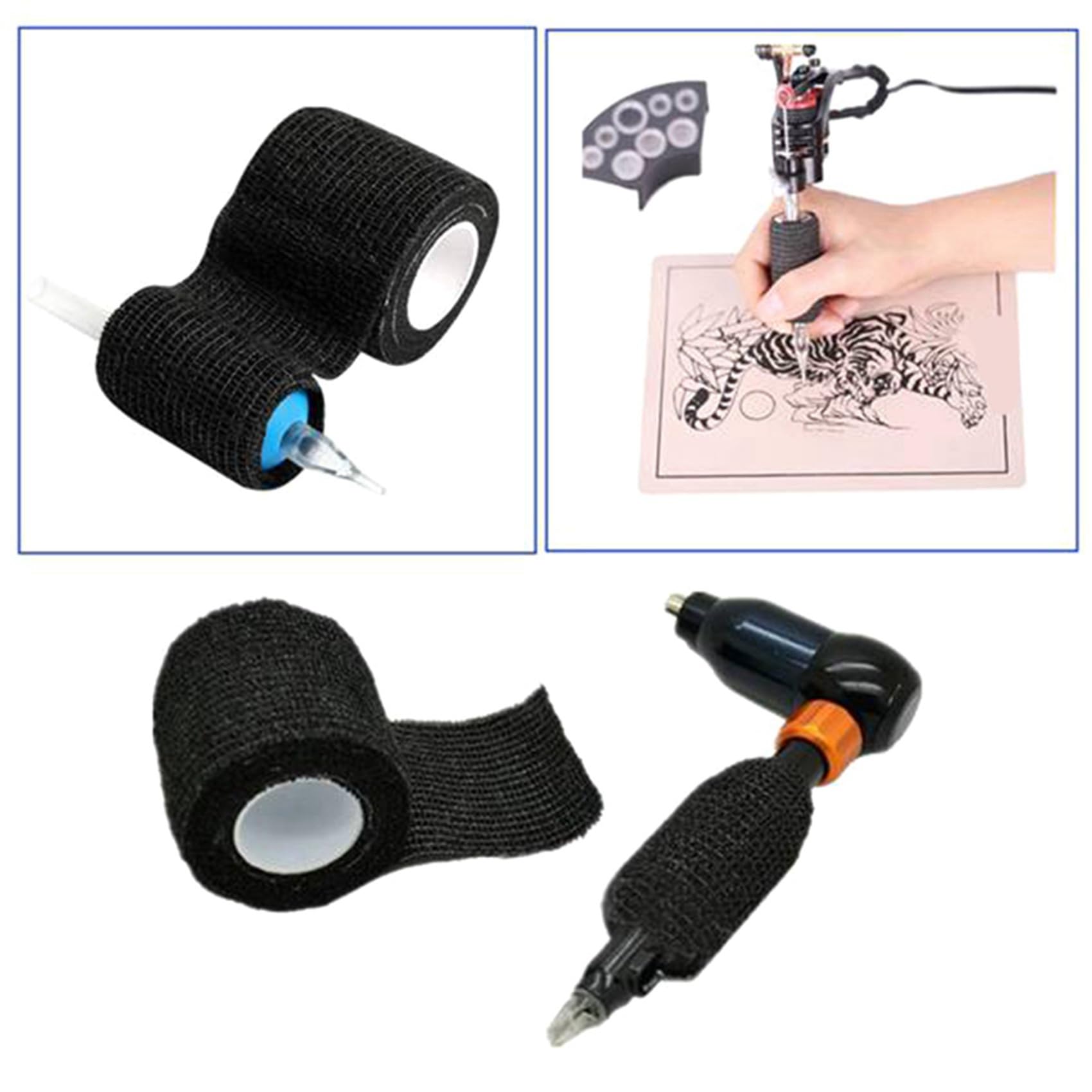 72 Rollos de Vendaje Autoadhesivo No Tejido Cinta para Deportes Al Aire Libre Vendaje para Juntas de Dedos 5Cm X 4.5M Negro