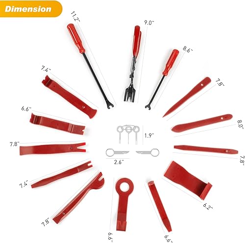 Miniatura 10 de GOOACC - Juego de 19 herramientas para desmontar e instalar molduras, tapizado plástico automotriz, panel de puerta, audio con bolsa de