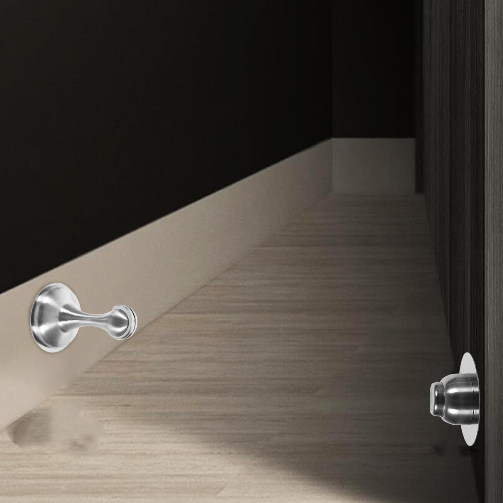 DOITOOL 2 Ensembles Butée De Porte Murale Acier Inoxydable Lot de Installation sans Perçage Protection Collision pour Portes De Chambre Salon Cuisine Et Garage 2 Pièces * 2