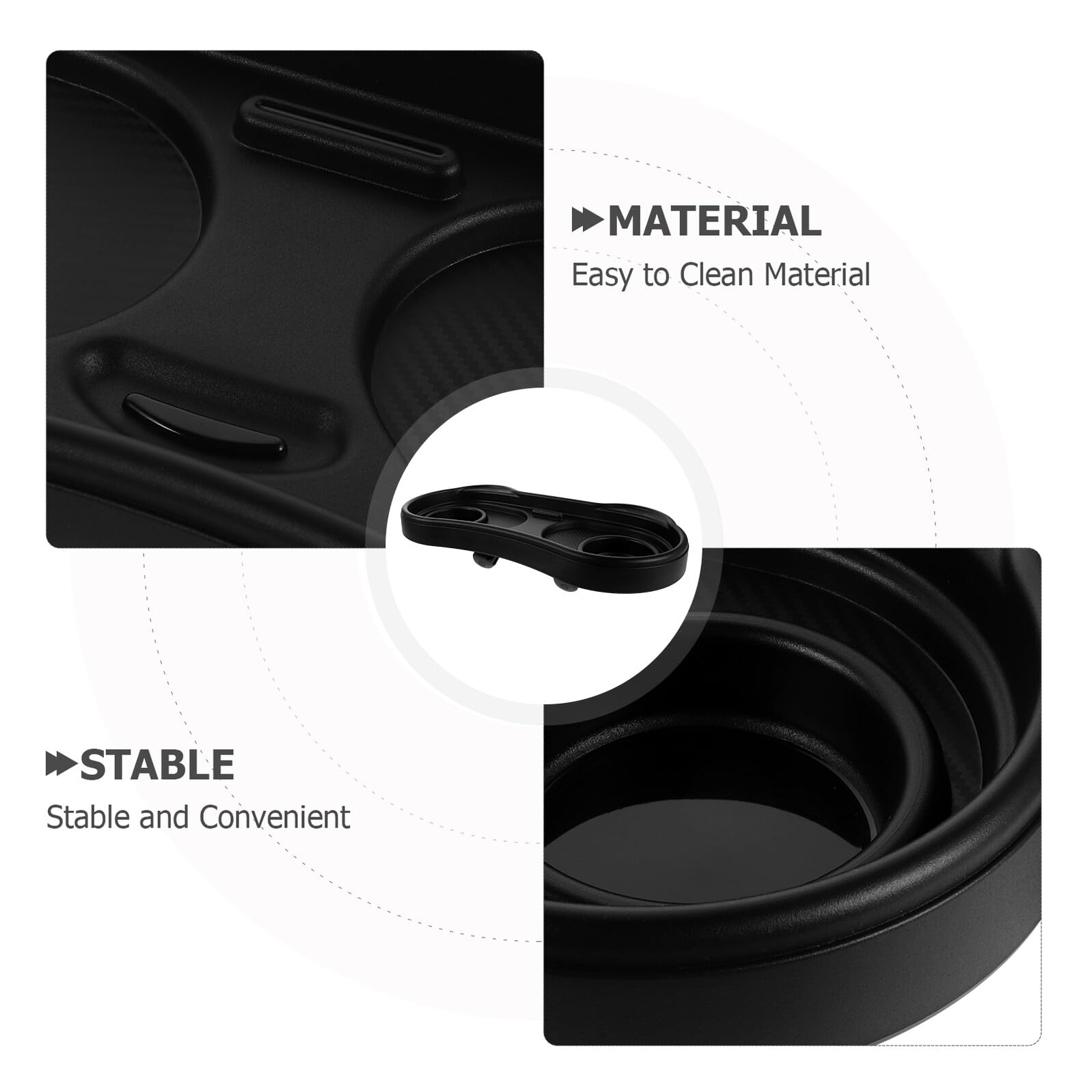 Plateau Repas pour Poussette, Grand Format en Abs Noir