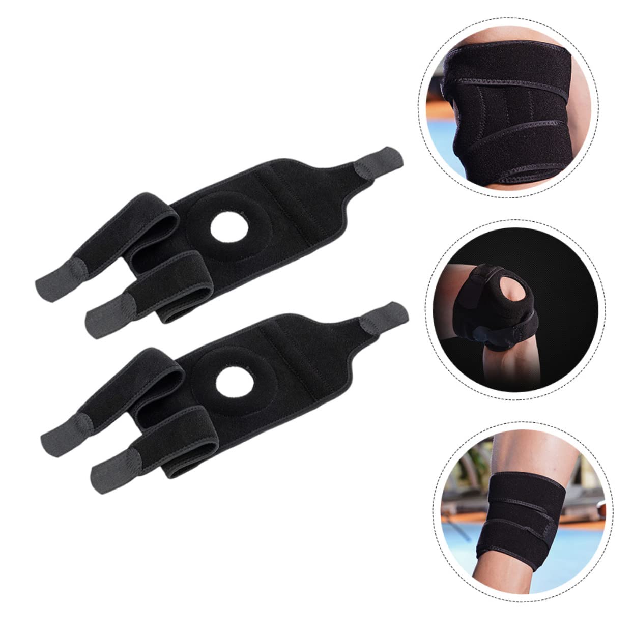 ibasenice Comfortable Basketball Knee Braces 2 Pack Youth Men Knee Savers Stabilizer Running Workout Support