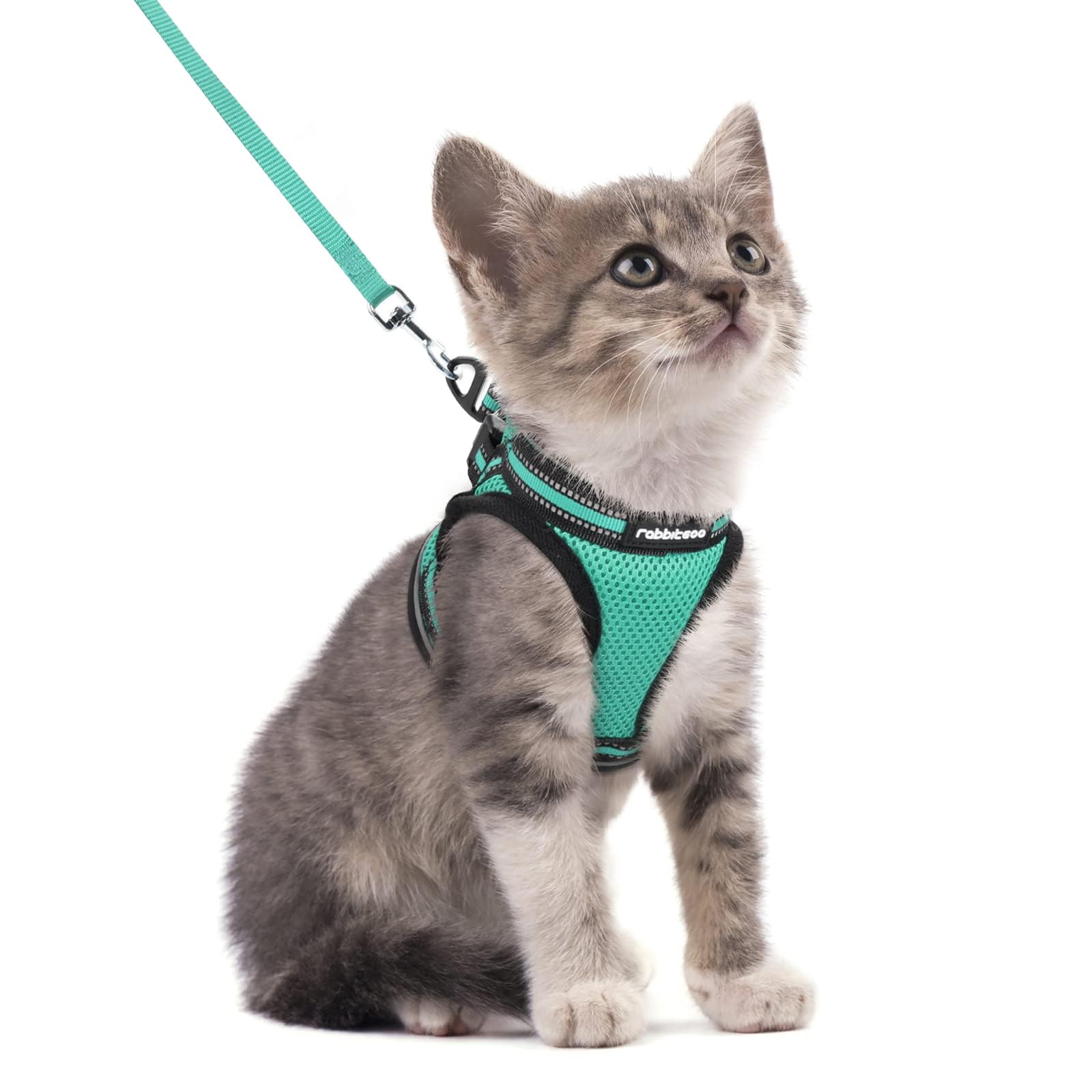 rabbitgoo Cat Harness and Leash Set for Walking Escape Proof, Adjustable Soft Kittens Vest with Reflective Strip for Cats, Comfortable Outdoor Vest, Black, Small — view 24