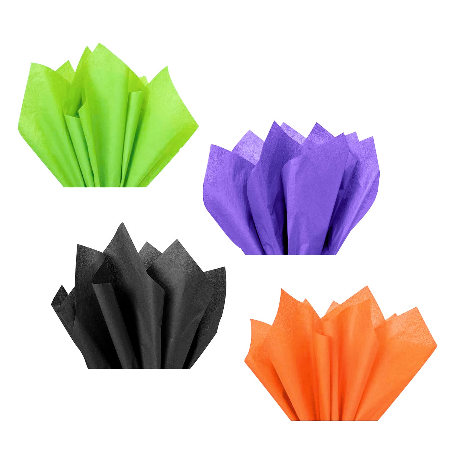 NICROHOME 24 Sheets Halloween Wrapping Paper in 4 Colors, 20 x 28Inch Dark Tissue Paper for Gift Bags, Box Wrapping, Wrapped Small Gifts, DIY Craft