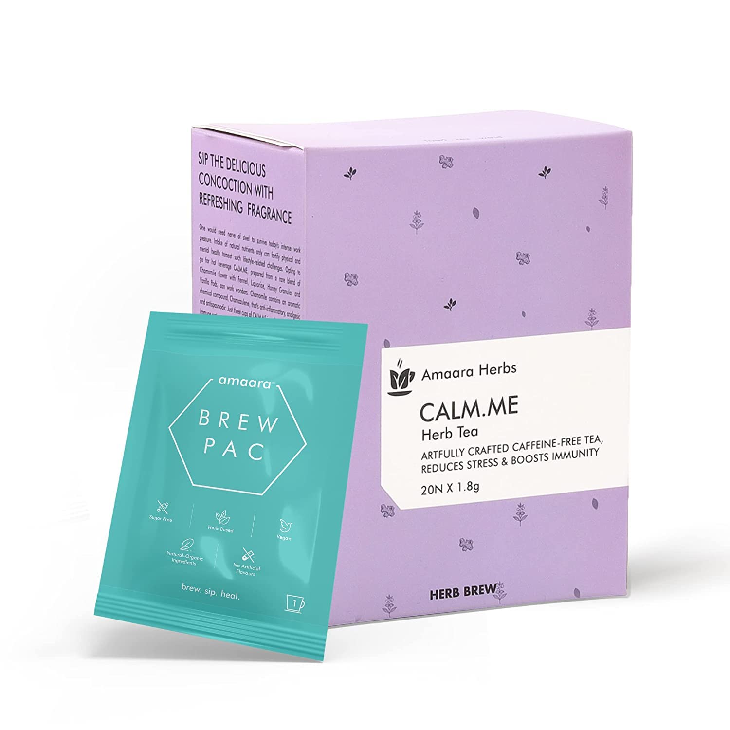 Amaara Herbs Calm.Me Herb Tea | Pack Of 2 (40 Tb) | Chamomile + Fennel + Honey + Vanilla Pods | Herbal Tea | Naturally Sweet Flavour | Caffeine-Free | Brew Hot Or Cold, 36 Gm (B09THB7K7W) Amazon Price History, Amazon Price Tracker