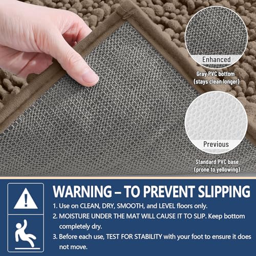 Image of Arotive Luxury Toilet Rugs U-Shaped 24x20, Extra Soft Thick Absorbent Shaggy Chenille Bath Rugs, Machine Wash Dry, Bath Mat for Toilet Base, Tub and Shower, Home Decor Accessories, Camel