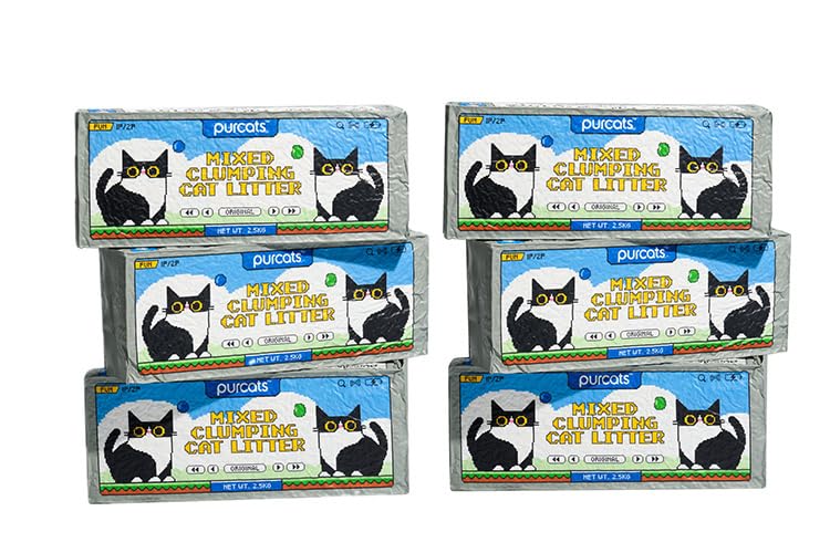 Cature Arena para Gatos Aglomerante Mixta, Original 2.5KG/6L (6Paquetes,36L/15KG)