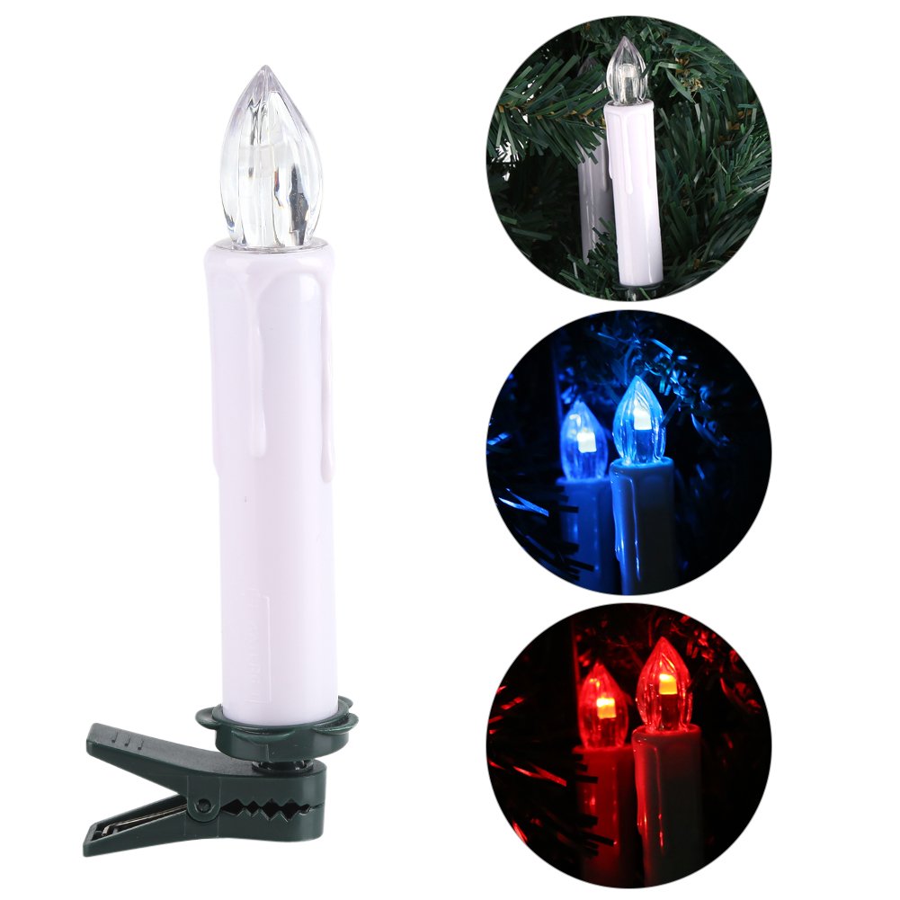 Lampadina tremolante realistica e Luminosa a lume di Candela a LED Senza Fiamma a Batteria per celebrazioni stagionali e Festival, Confezione da 10