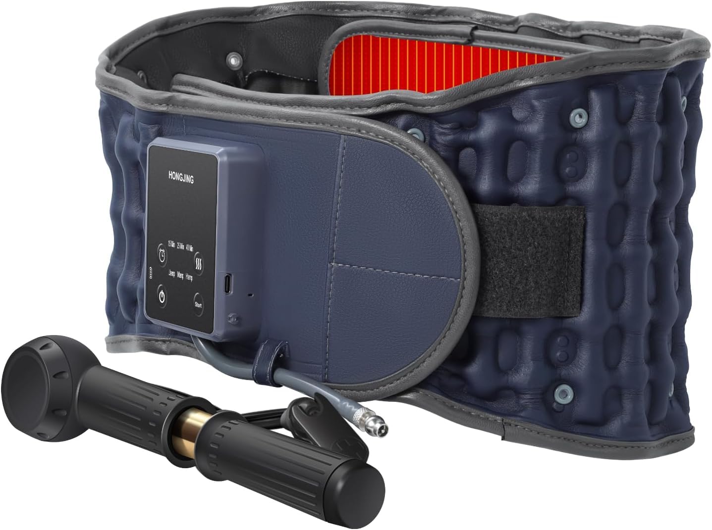 Heated Decompression Back Belt for Lower Back Pain Relief - Inflatable Back Brace Lumbar Traction for Men Women, One Size Fits 29-49 Waist