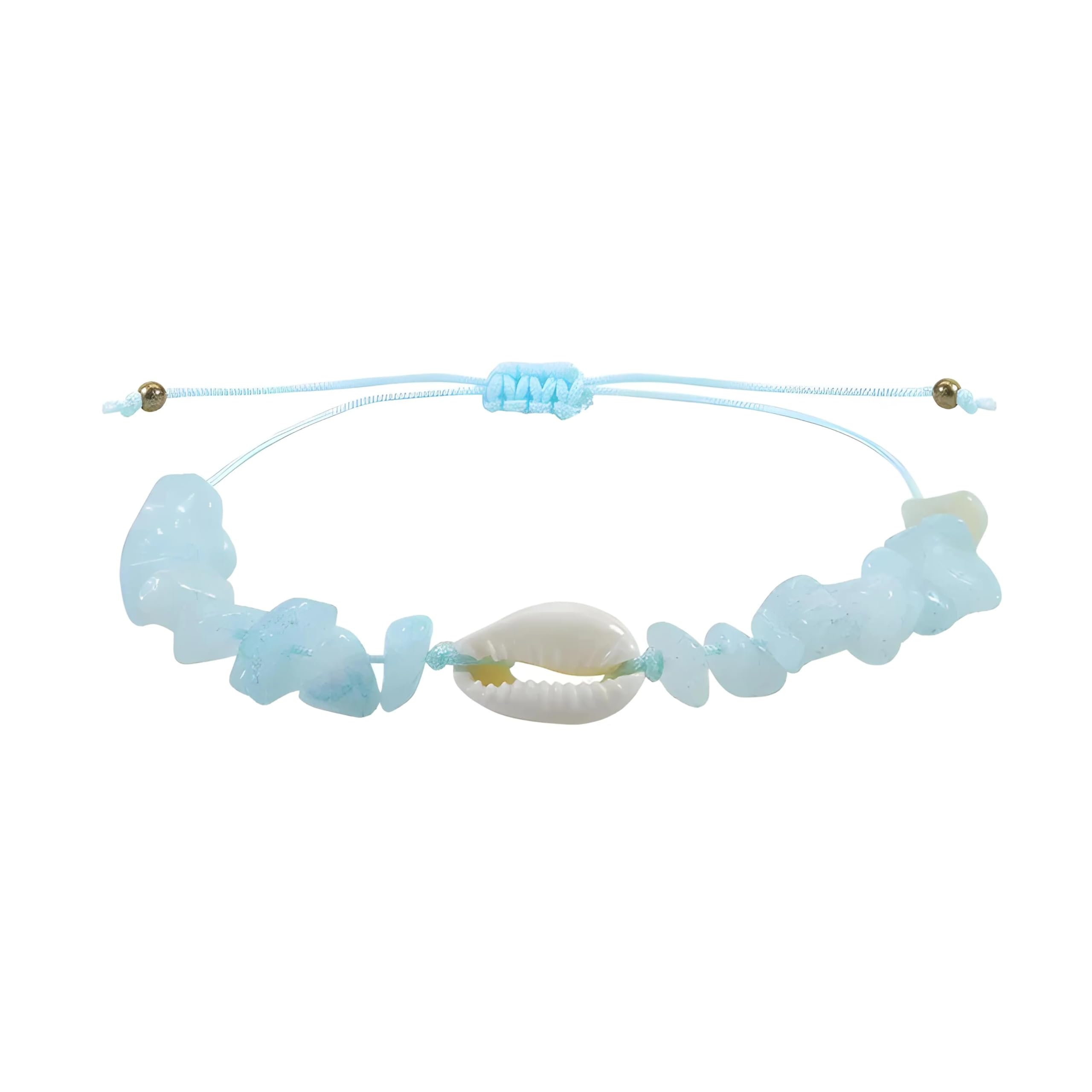 Pulsera de Concha Marina, Pulseras de Cuentas de Concha de Piedra para Mujeres y Hombres, Cuerda Tejida a Mano, joyería de Amistad
