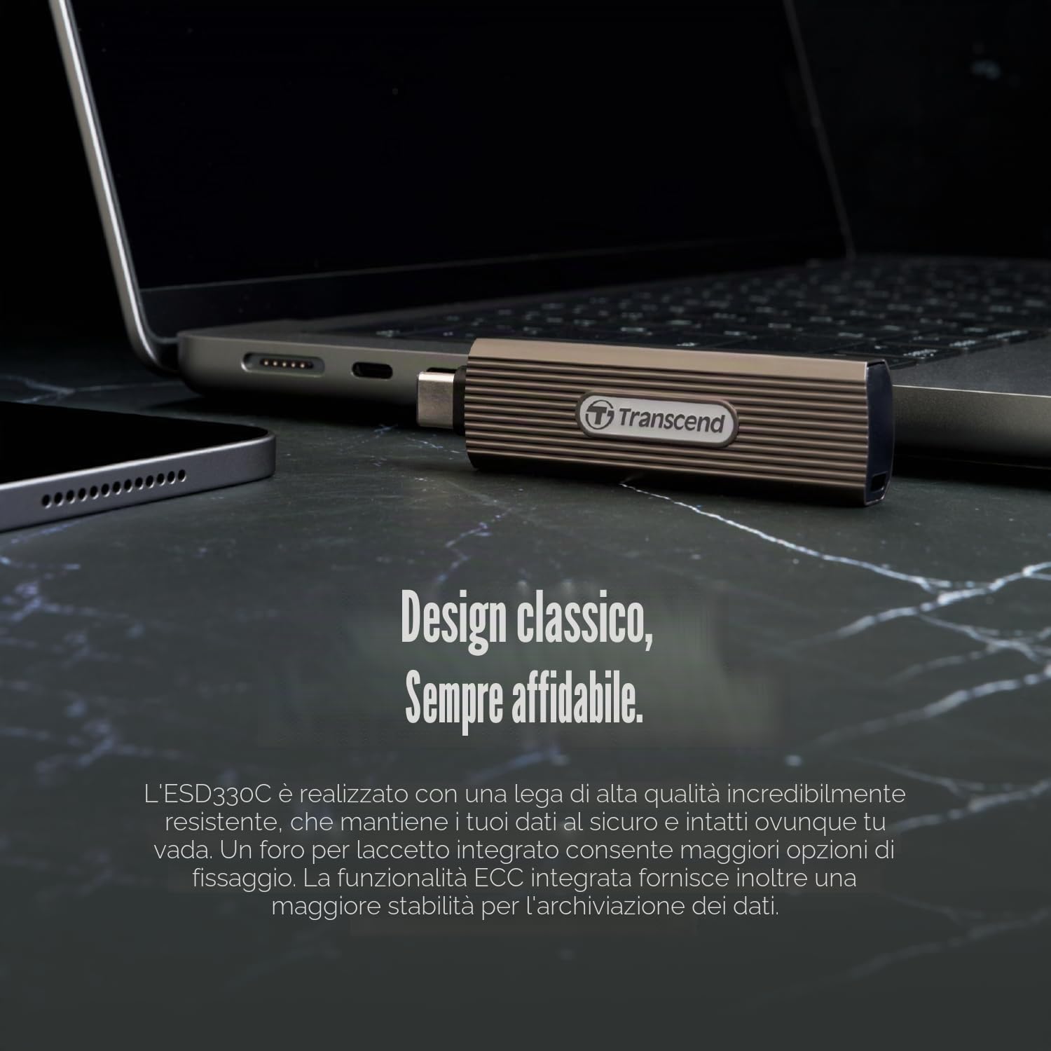 Transcend SSD portatile ESD330C da 2 TB USB Type-C 10 Gbps - TS2TESD330C