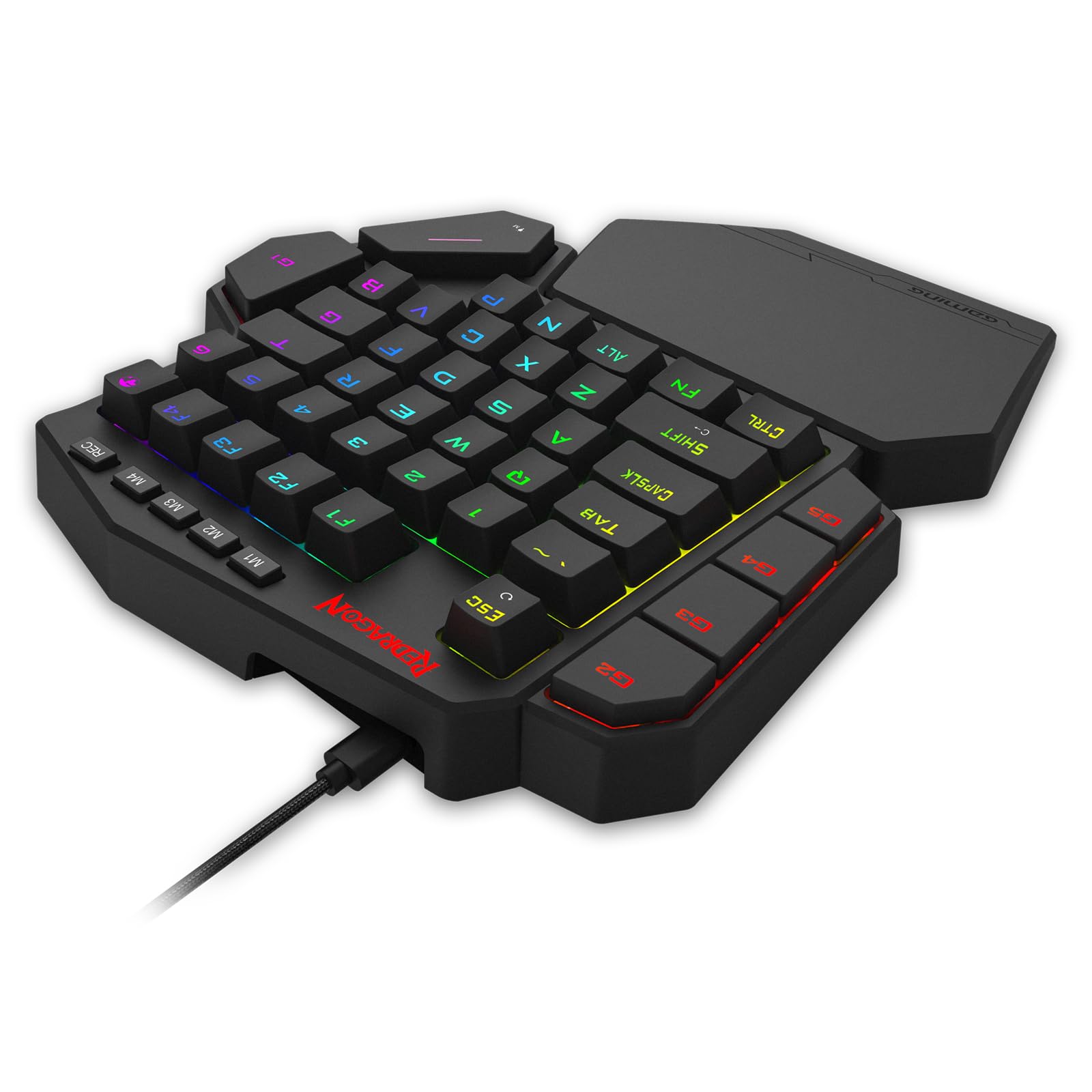 Redragon K585 HE Teclado Una Mano 8K Rapid Trigger Magnético UltraMag Pom | 100% POM Sedoso Estructura Flotante Cableado Alta Precisión Gaming