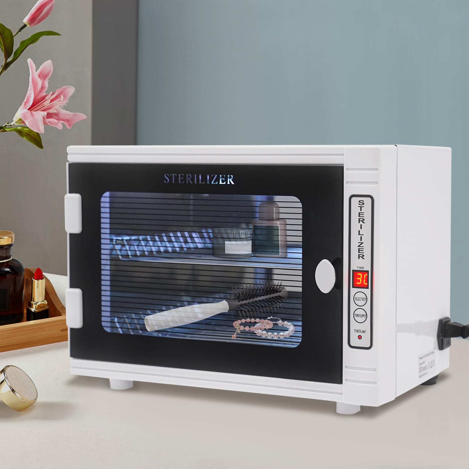 Esterilizador de instrumentos de alta temperatura, potencia 8 W, capacidad de 12 l, temporizador automático de 5 a 60 minutos, para herramientas de uñas, herramientas de belleza, herramientas de