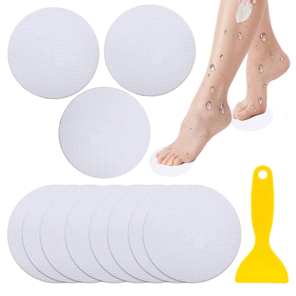 BetterJonny 36 PCS Anti Slip Bathtub Strips, Transparent Adhesive Shower Sticker for Bathtub Non-Slip Strip Stickers Anti Skid Tape Flooring Safety Tape Mat with Scraper for Bath Shower (Circular)