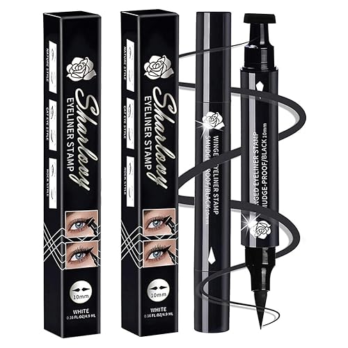 Paquete de 2 sellos delineador de ojos contra el agua sello delineador de ojos de doble extremo para ojos de gato perfectos delineador de ojos