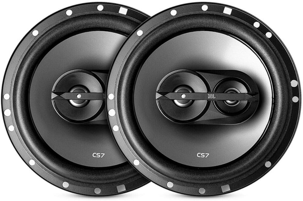 JBL CS763 CS-Series 6-1/2” 135 Watts Peak Power 3-Way Coaxial Car Audio Stereo Loudspeakers Bundled with Alphasonik Earbuds