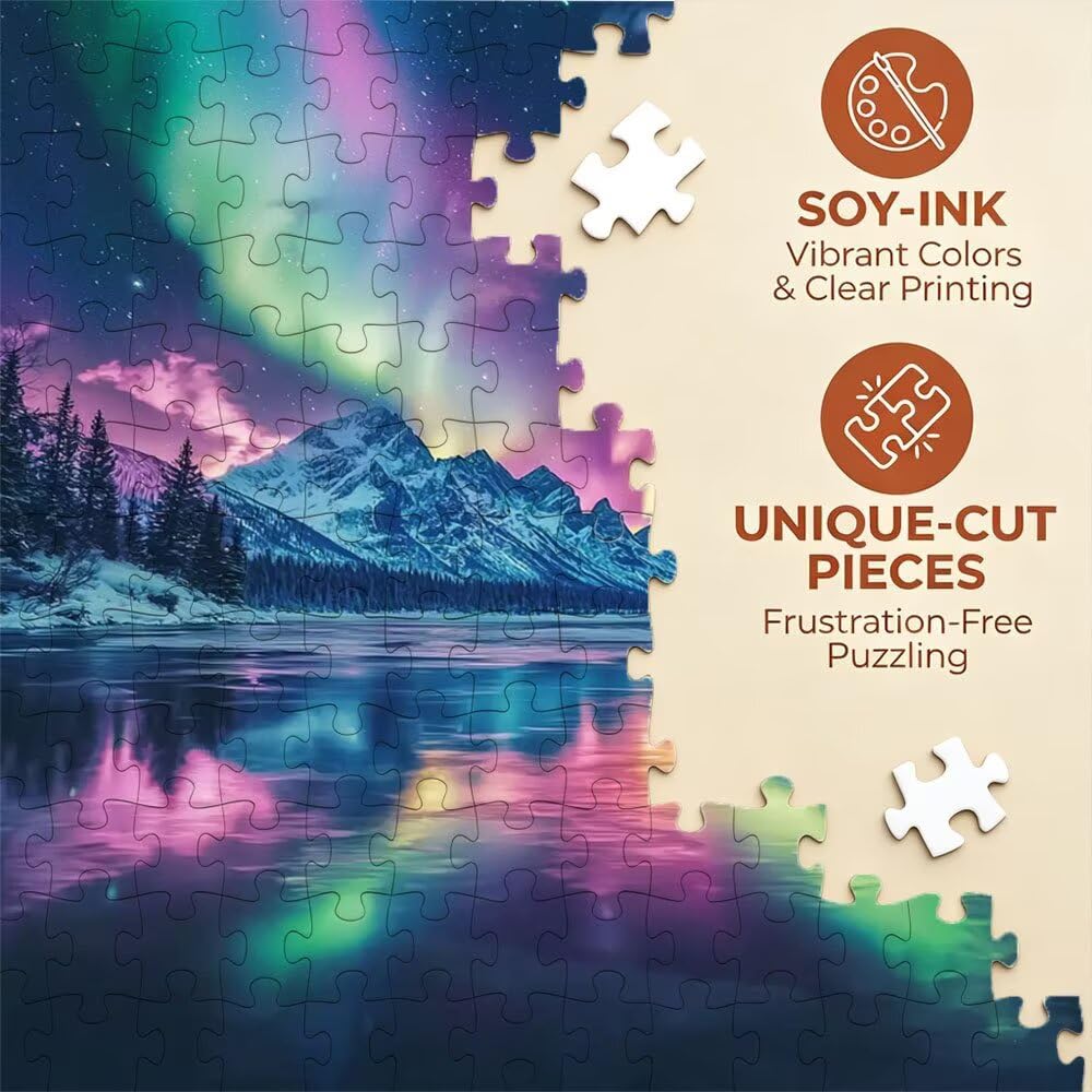 Puzzle 4000 sztuk, puzzle fantasy zorza polarna dla dorosłych 4000, drewniane puzzle, klasyczne gry edukacyjne, niemożliwe wyzwanie, rodzina gier, kreatywny prezent DX0YL1-483