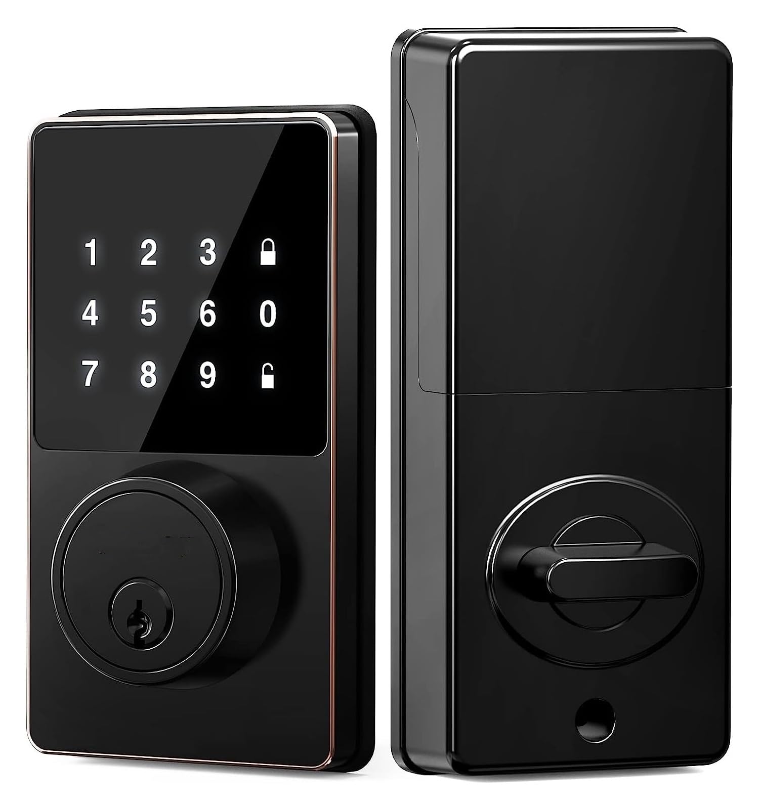 Cerradura Inteligente con contraseña, Cerradura de Puerta de Entrada(Frosted Black)