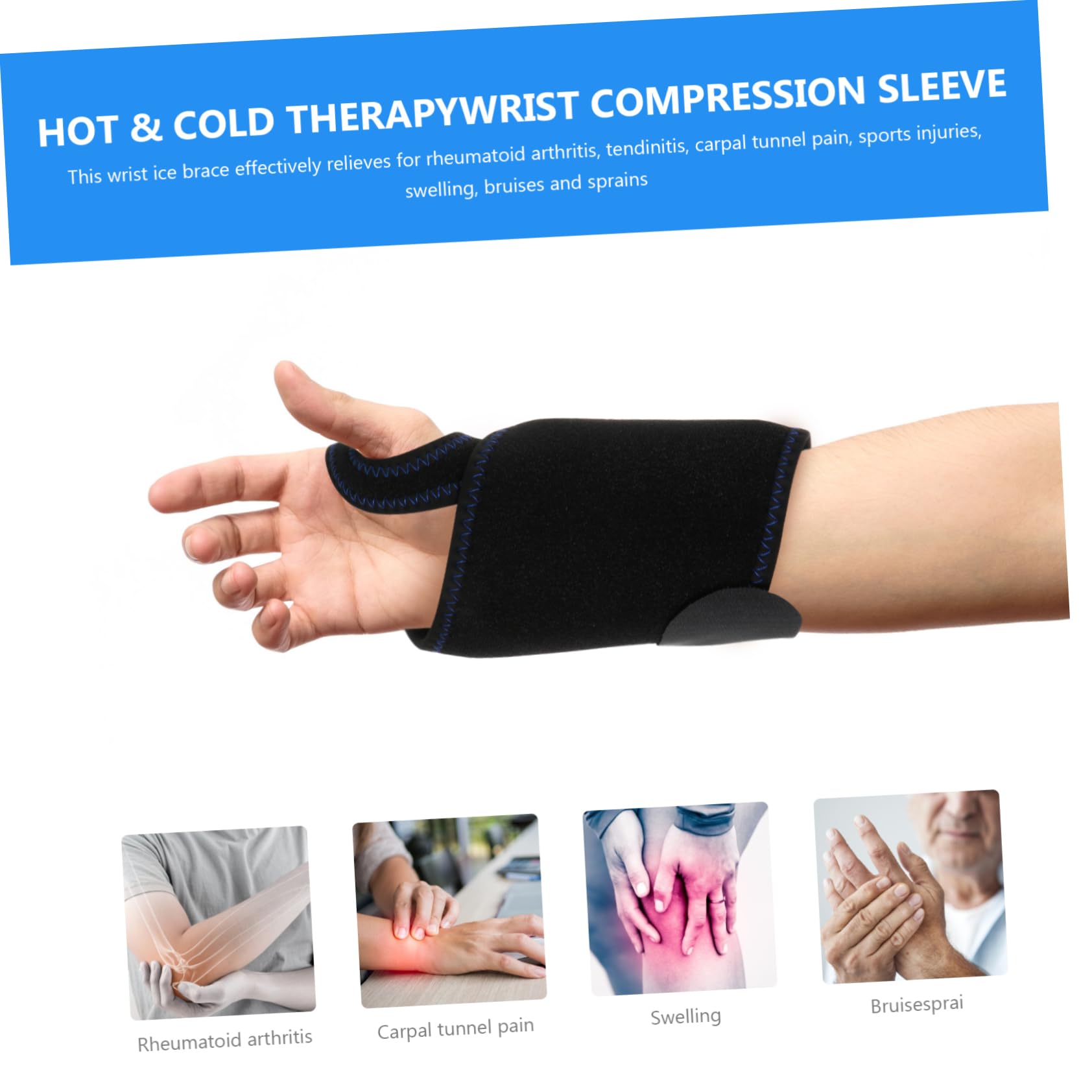 Didiseaon 2 Pezzi Borsa del Ghiaccio per Polso in Nylon con Fascia Regolabile Terapia Freddo Caldo per Dolori Muscolari per Infortuni Sportivi e Pronto Soccorso